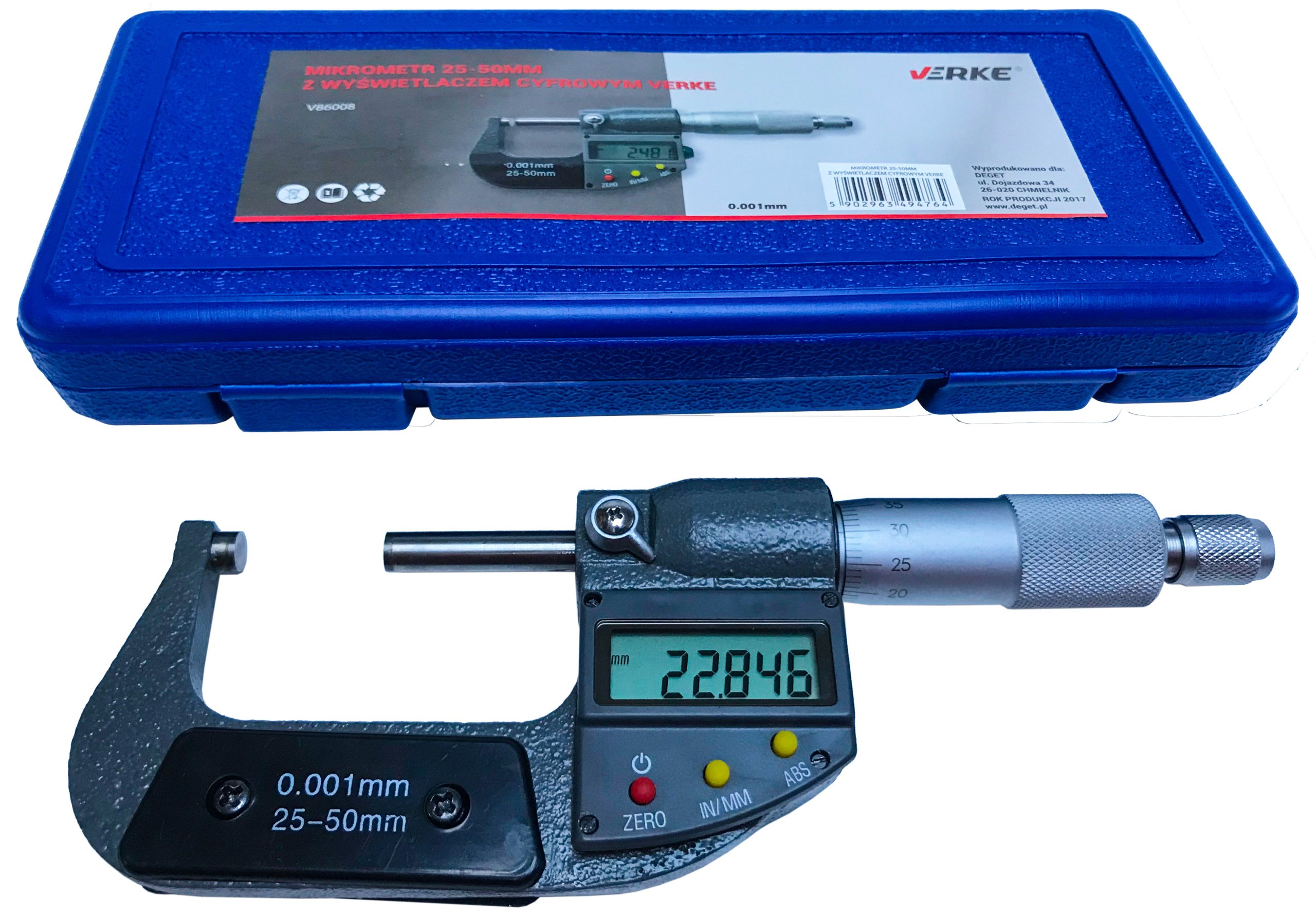 MIKROMETER 25-50 VONKAJŠÍ VONKAJŠÍ LCD VERKE