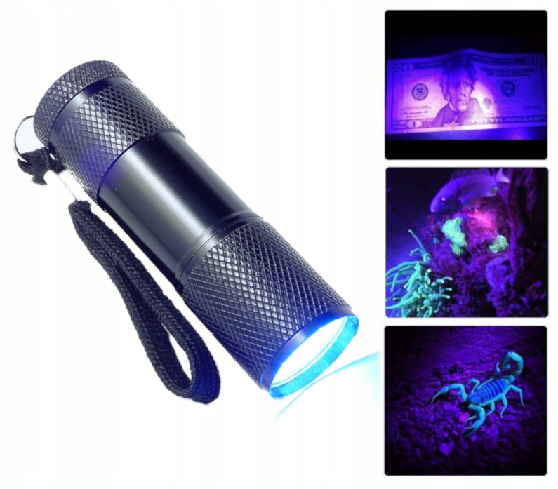 VÝKONNÝ TESTOVAČ UV 9LED EFL41UV SVETELNÁ ŽLTÁ