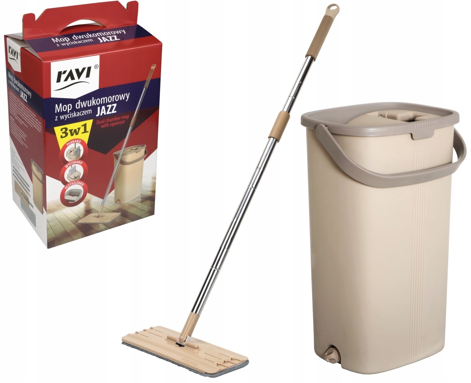 Ravi Jazz vedro a plochý mop 32 cm