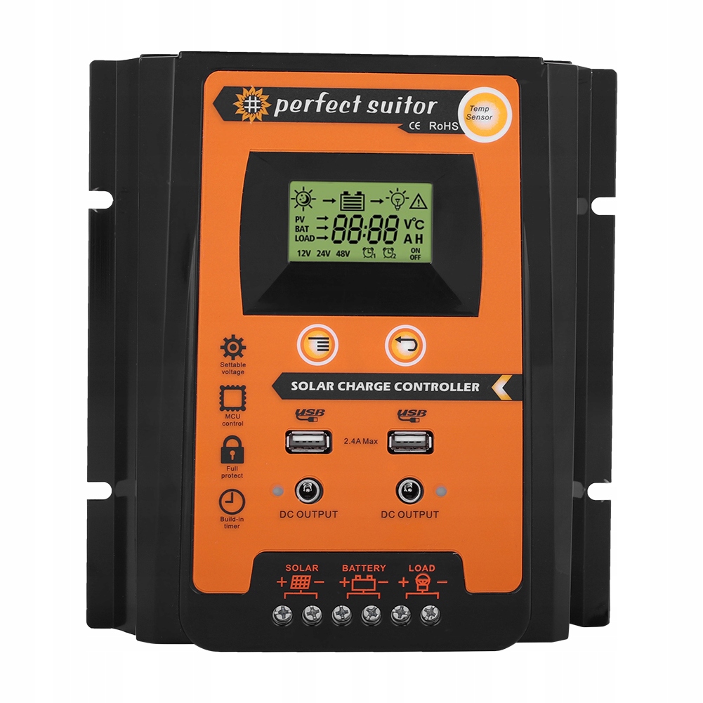 MPPT SOLAR CHARGE REGULATOR 50A 12 / 24V LCD