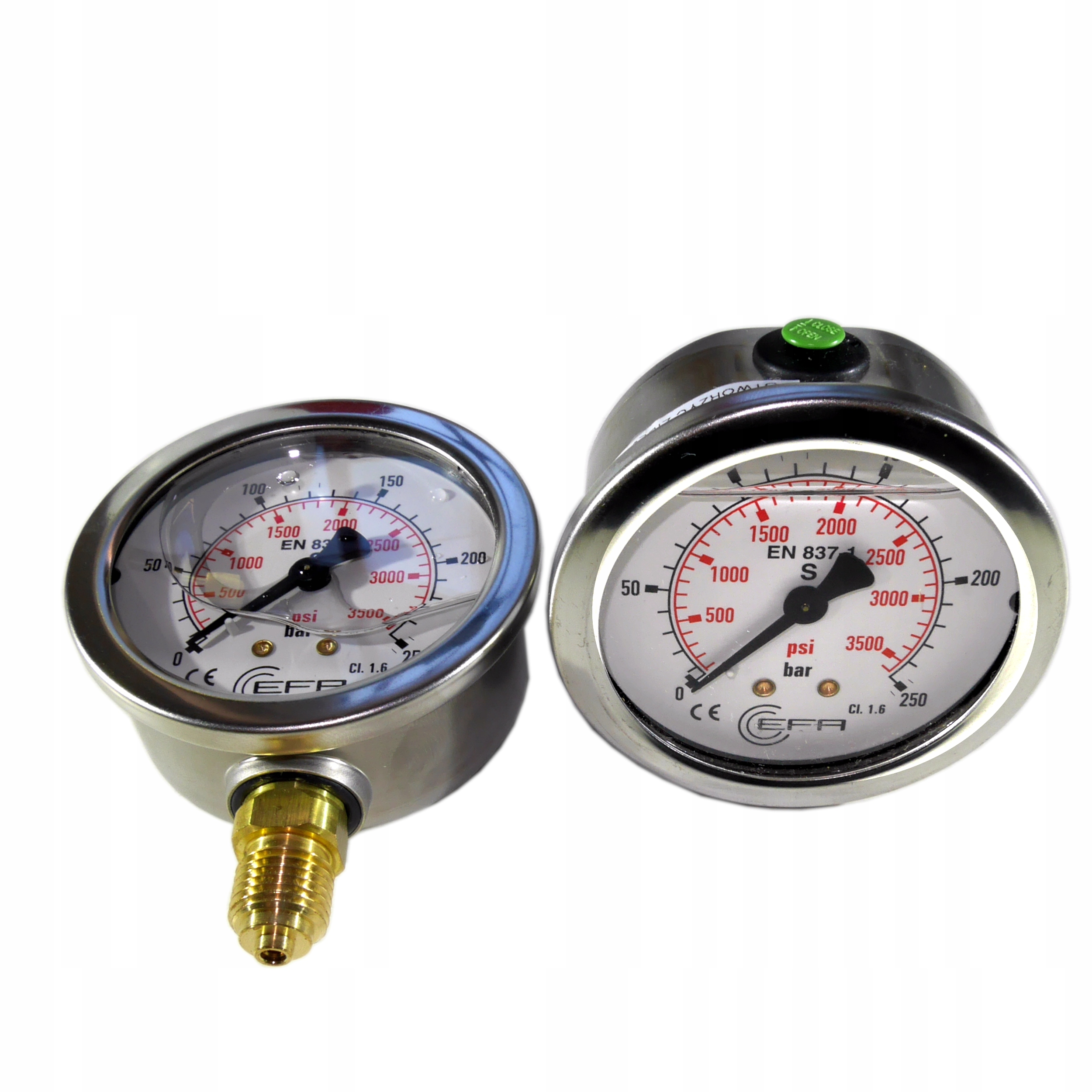 Glycerínový manometer 40BAR POWER spodný / zadný