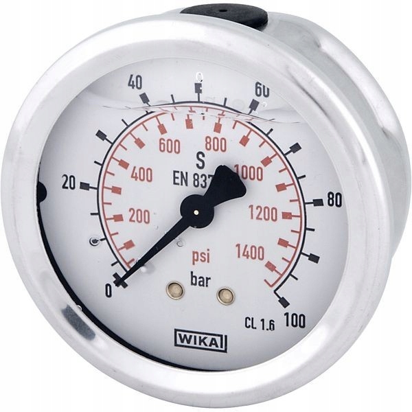 Glycerínový manometer ø63 mm 100 bar pripojenie späť 1/4
