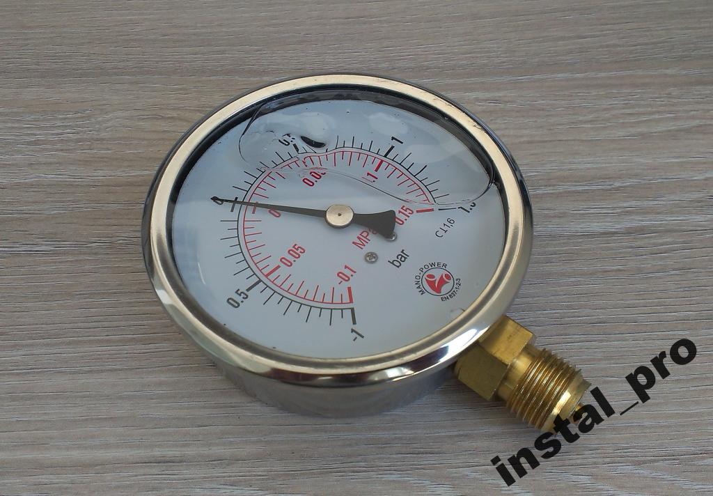 Vákuový manometer glycerín 63 mm MANOWAKUOMETER