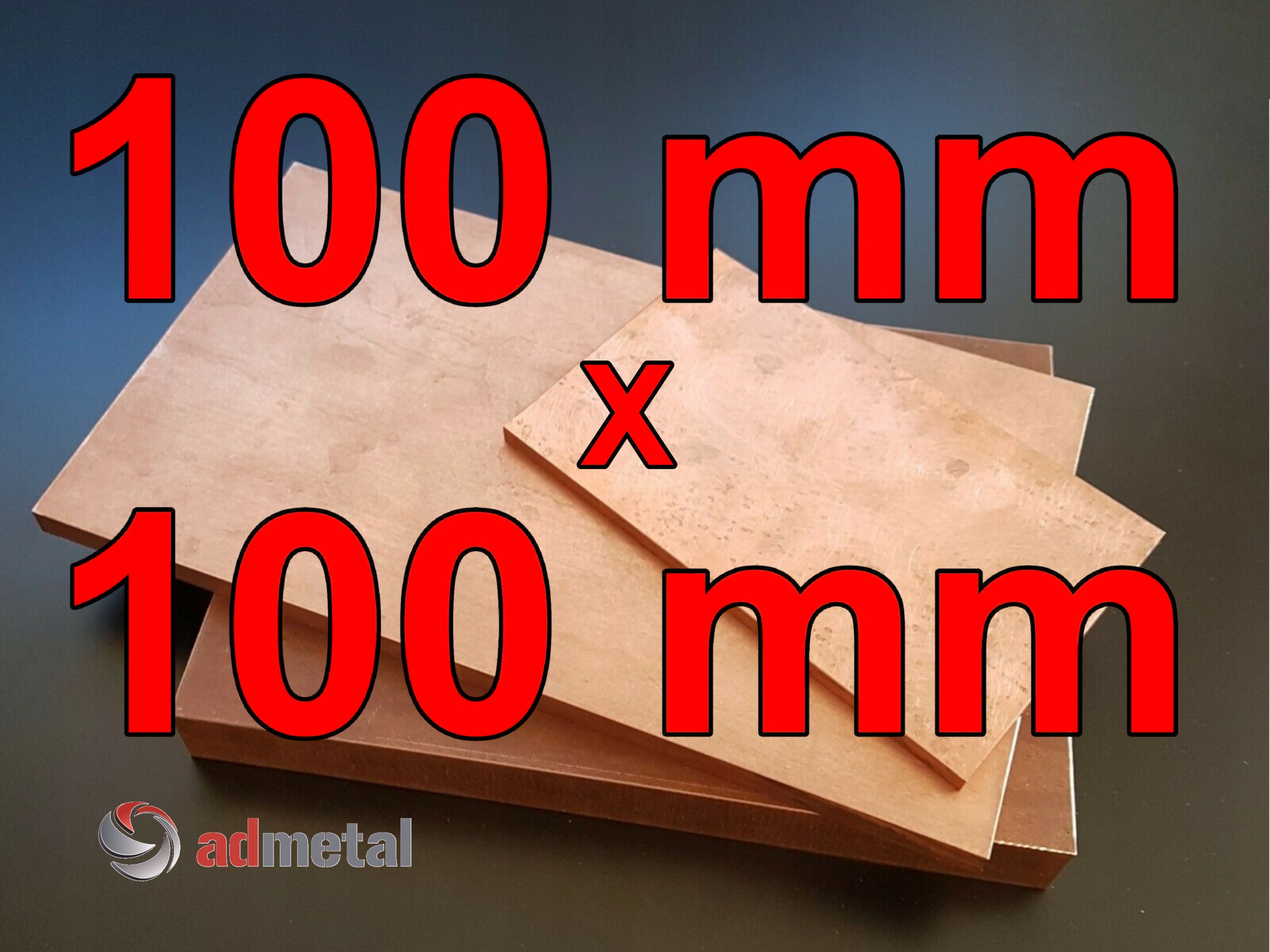 Meď, medený plech 30x100x100 mm M1Ez4