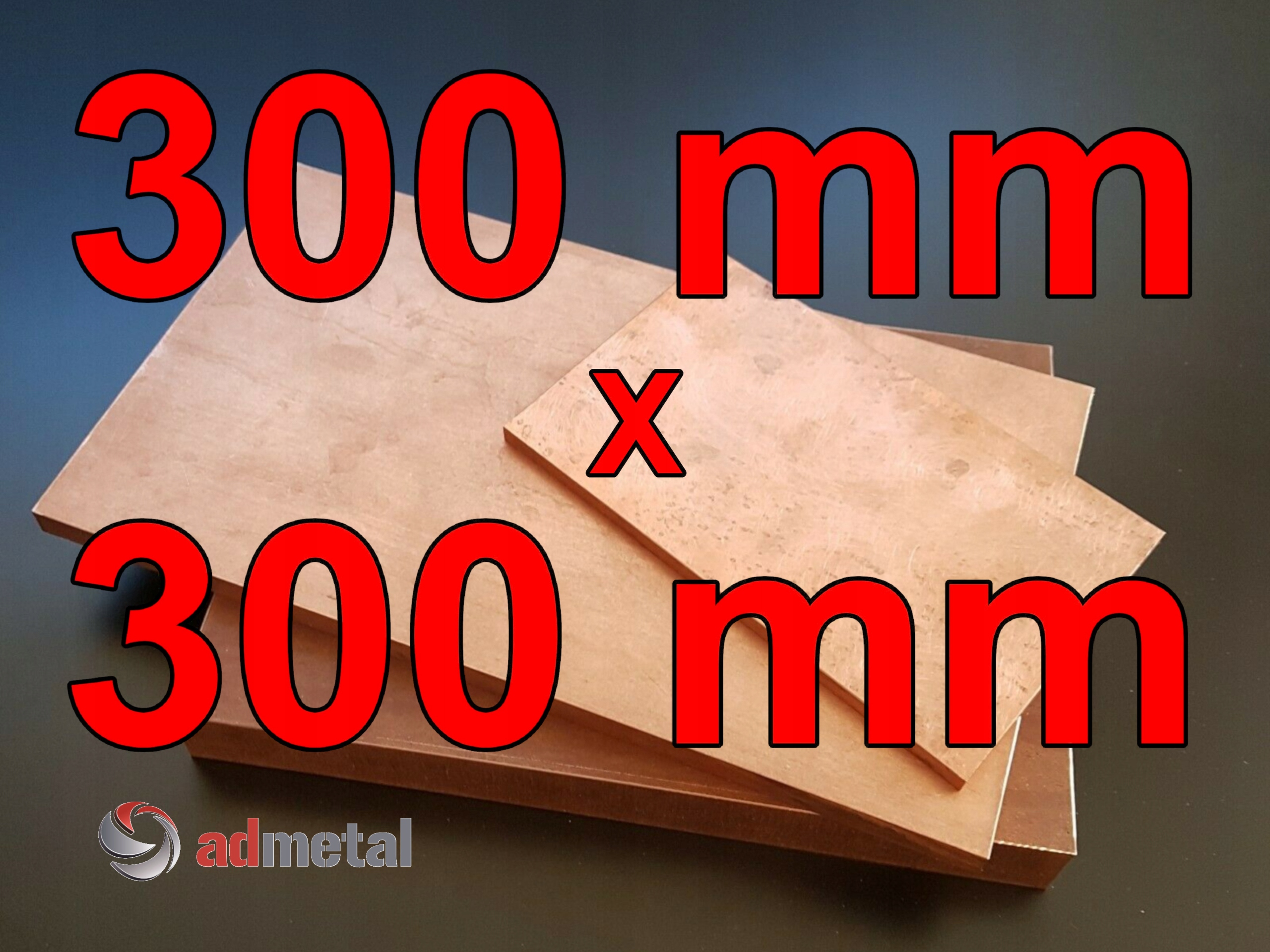 Meď, medený plech 5x300x300 mm M1Ez4