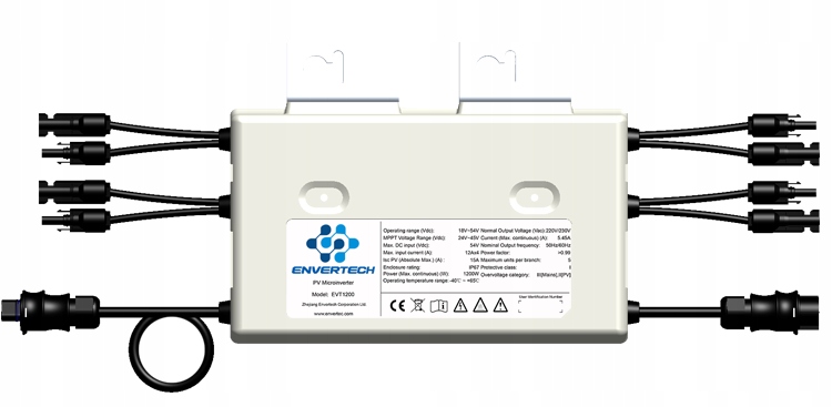 1 200 W Envertech EVT1200 jednofázový mikroinvertor