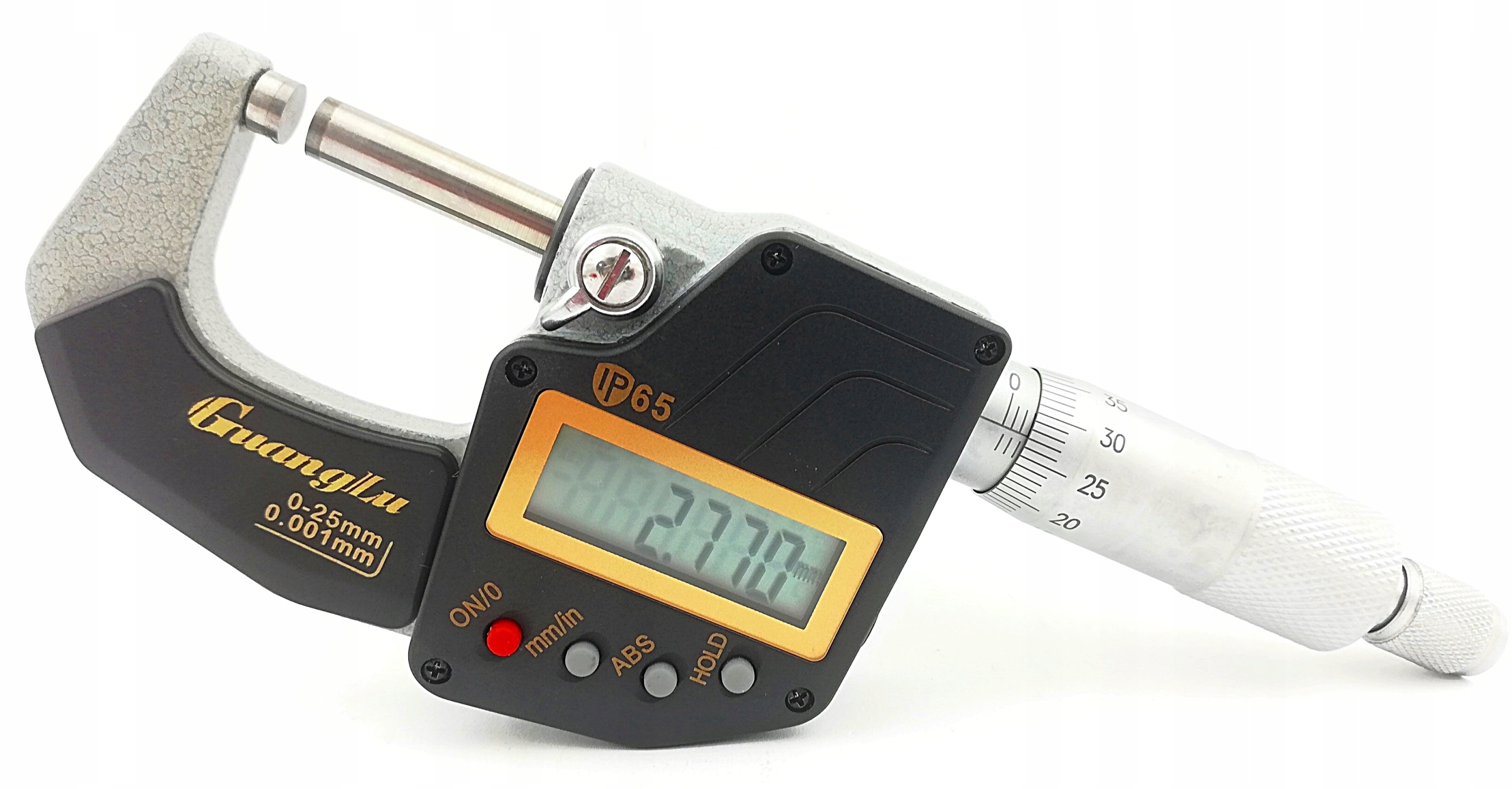 Elektronický externý mikrometer 0-25 mm IP65 GUANGLU