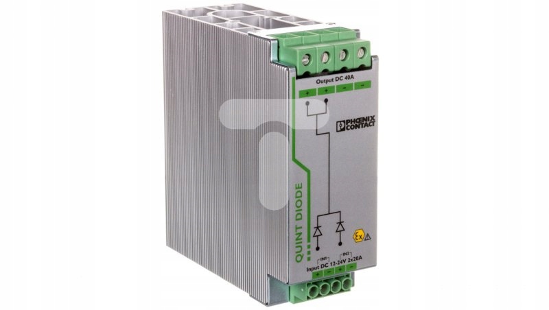 Diódový modul na DIN lištu 12-24V DC / 2x20A alebo 1x4