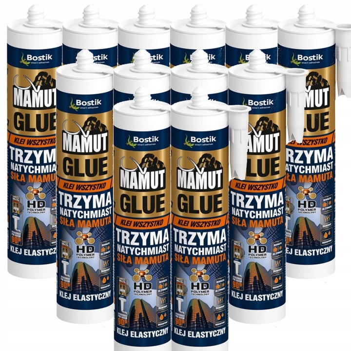Montážne lepidlo MAMUT BIELA 290ml 12 ks KRABIČKA