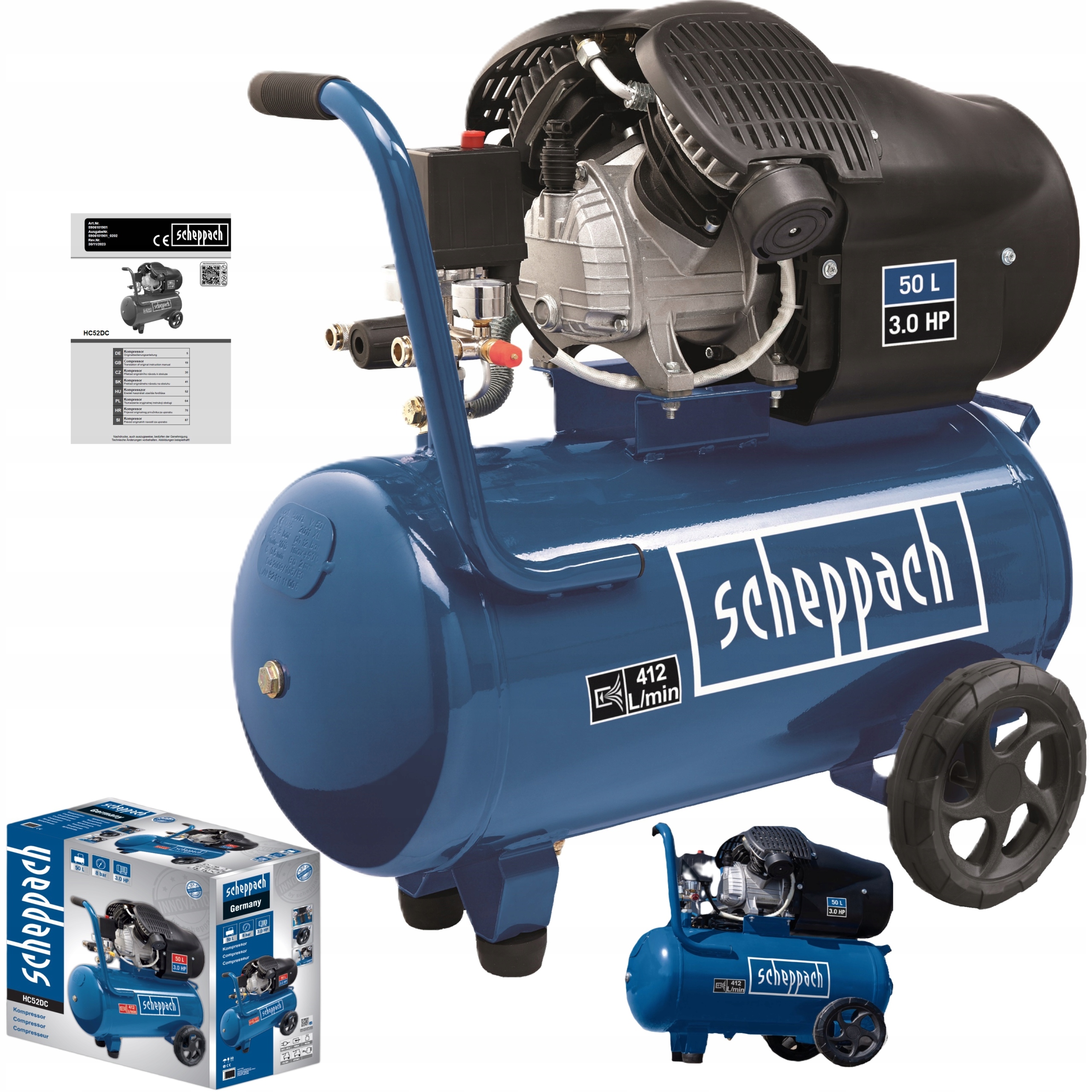 Olejový kompresor Scheppach HC52DC 50 l 8 bar
