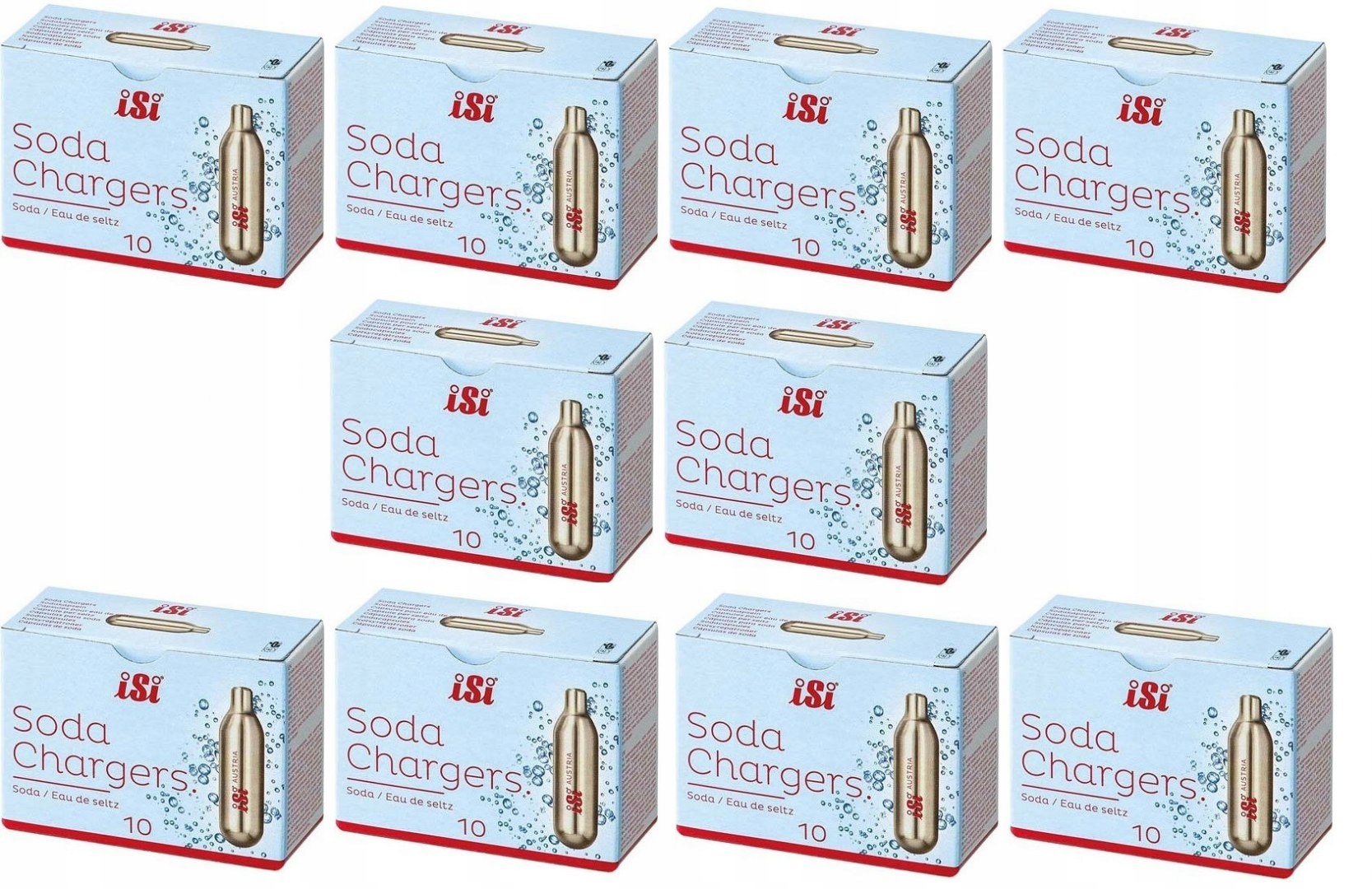 CO2 KAZETY NA VODU NABÍJAČKY ISI SODA 100 KUSOV