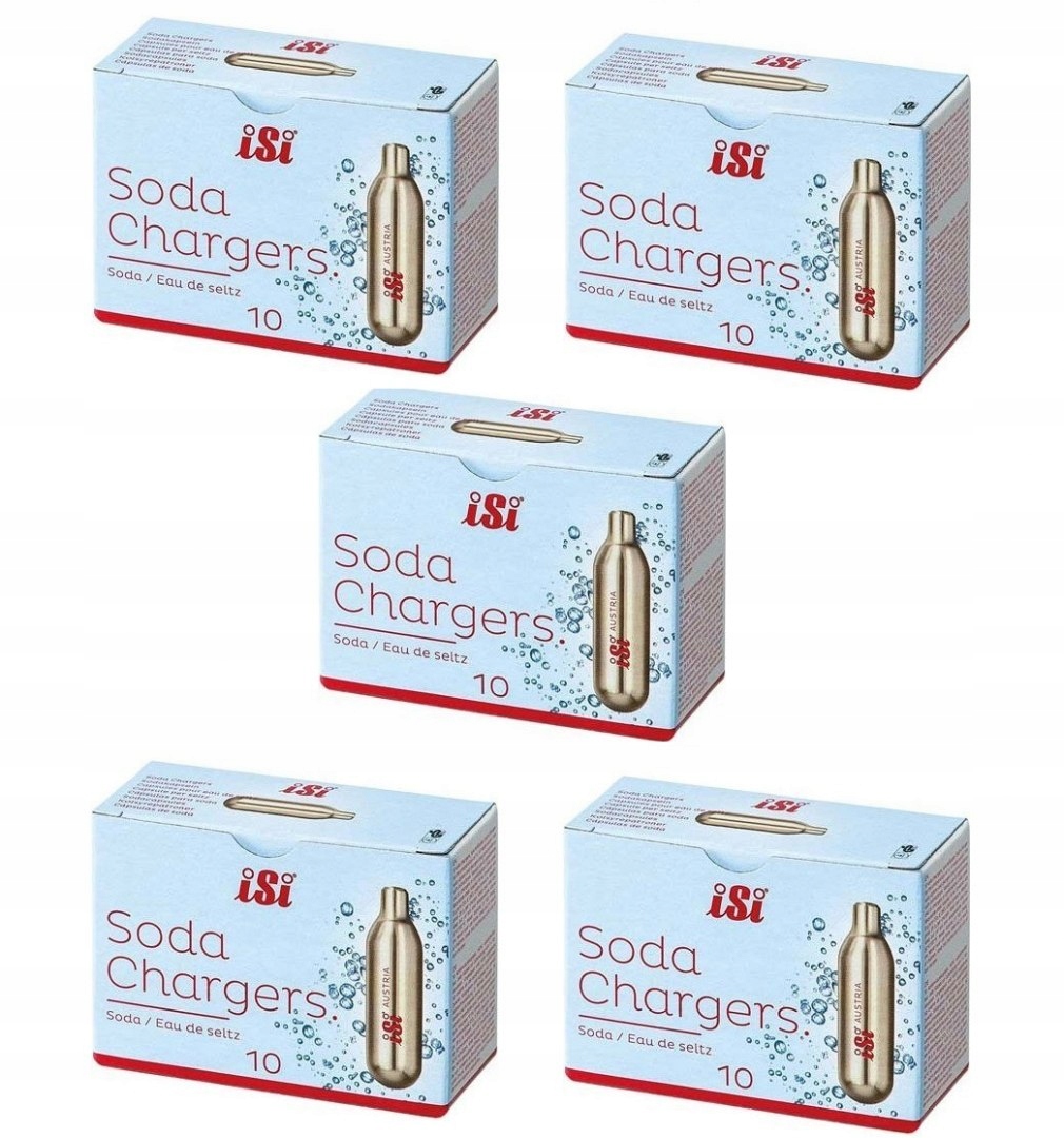 CO2 KAZETY NA VODU NABÍJAČKY ISI SODA 50 KUSOV