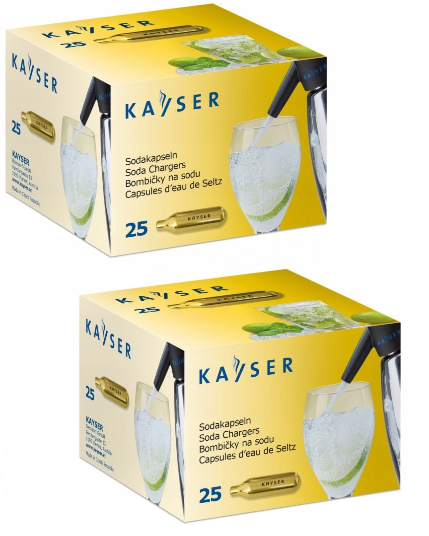 Sýtené CO2 KAYSEROVÉ KAZETY 2x 25 KS