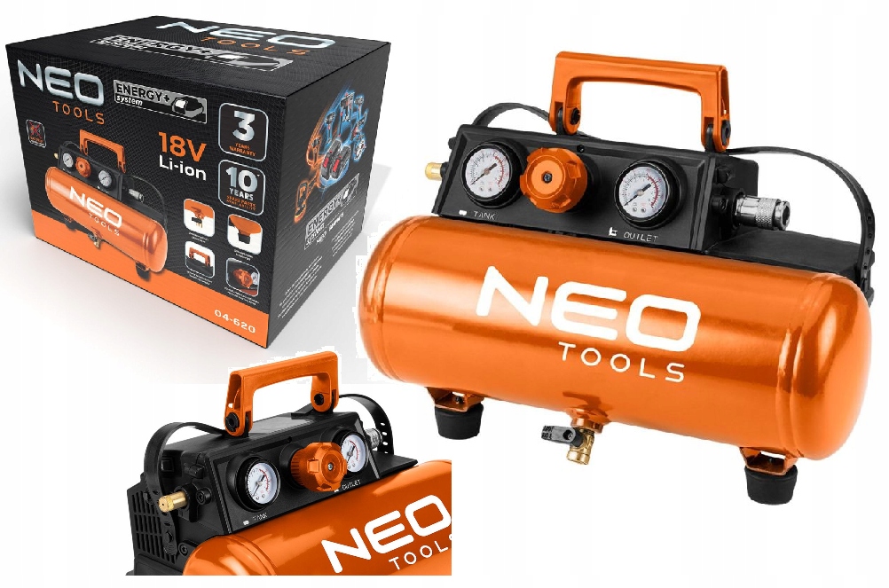 Neo Tools 04-620 bezolejový kompresor 3,8 l 8 bar