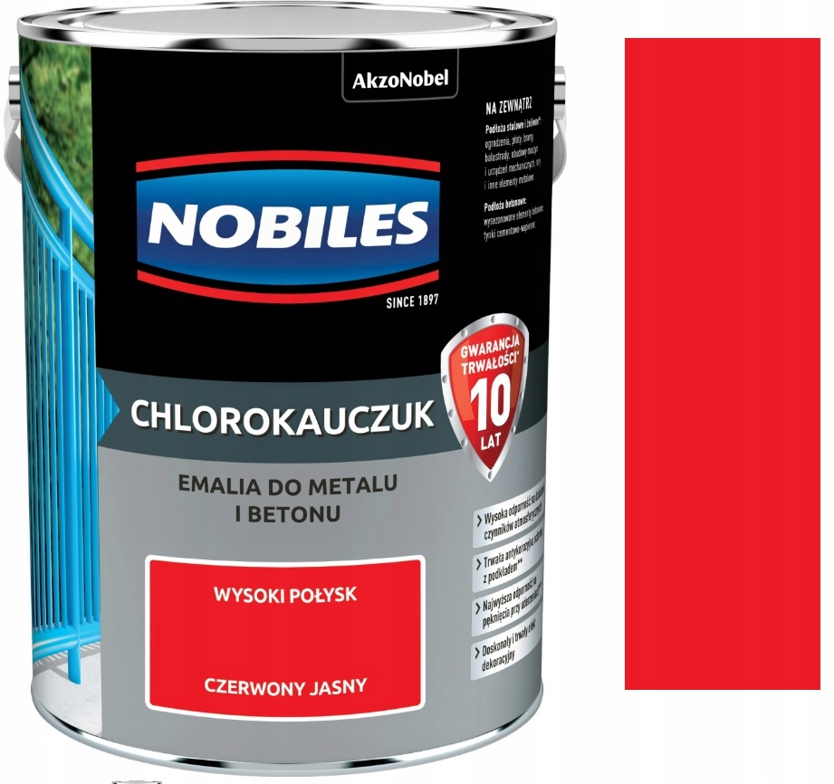 Nobiles chlórkaučuk smaltovaný svetločervený 5 l