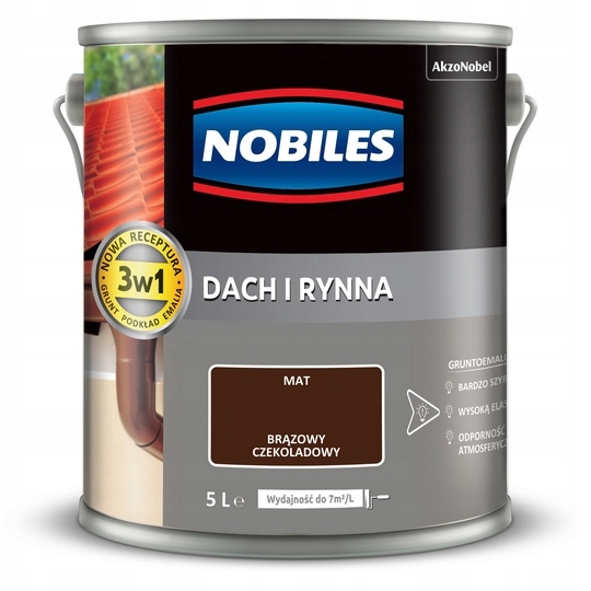 Nobiles Dach Gutter 5L ČOKOLÁDOVÁ HNEDÁ farba na oc