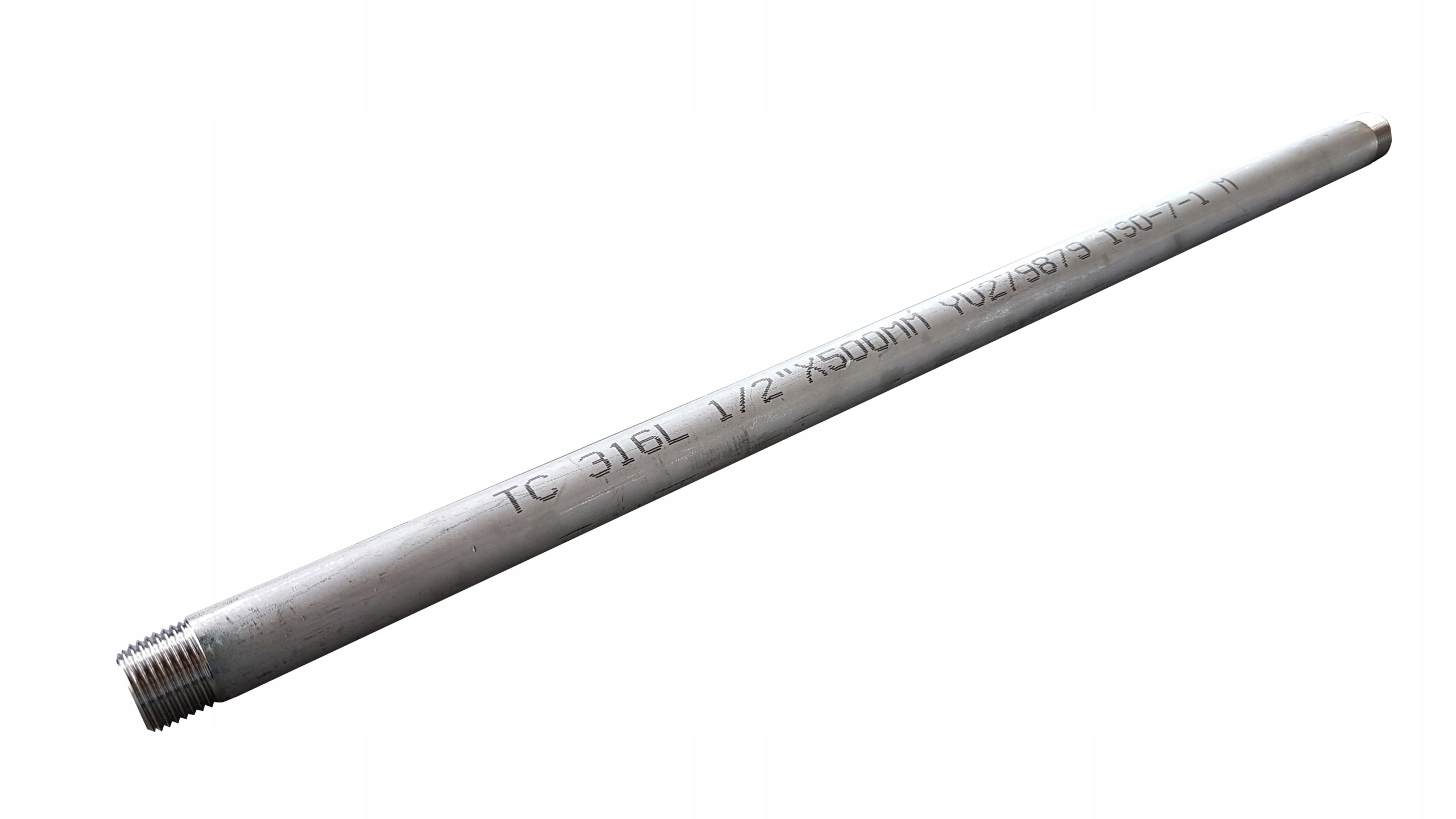 Vsuvka z nehrdzavejúcej ocele 1 1/2 "L = 500 mm, obojstranná 50 cm