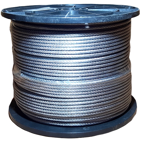 Oceľové lano PVC opláštené 6x7 3mm/200m DIN3055 EN12385-4