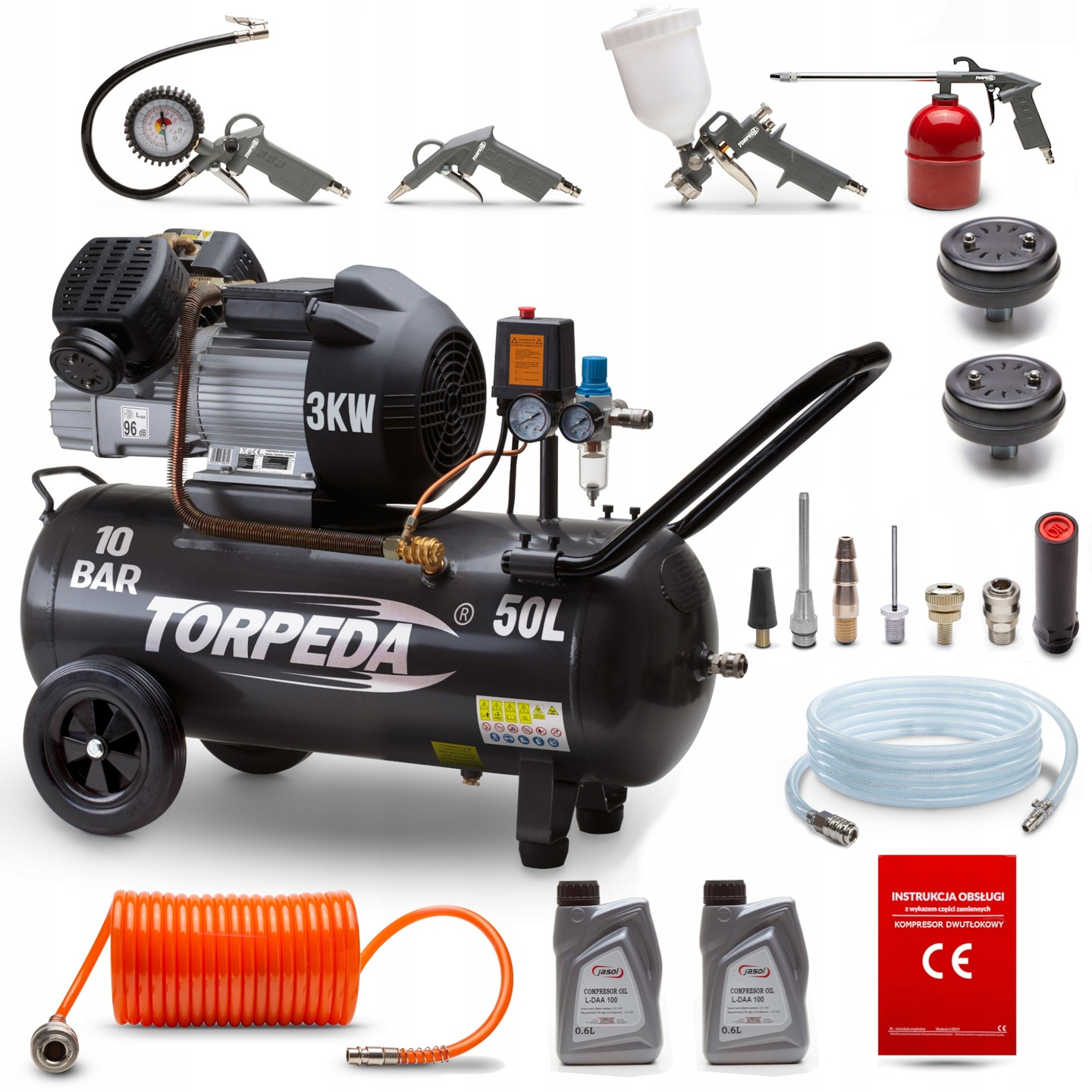 Olejový kompresor Torpeda K50L3.0KW-23% 50 l 10 bar