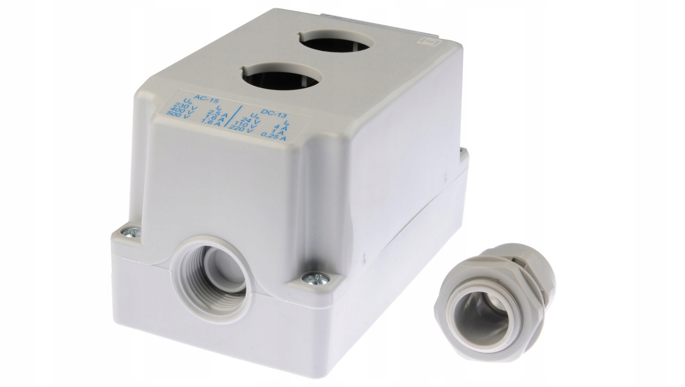2-dierkové 22mm sivé kazetové puzdro IP65 ST22K2