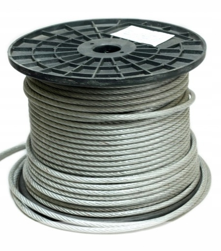 Oceľové lano z PVC, 200 m, priemer 4 mm