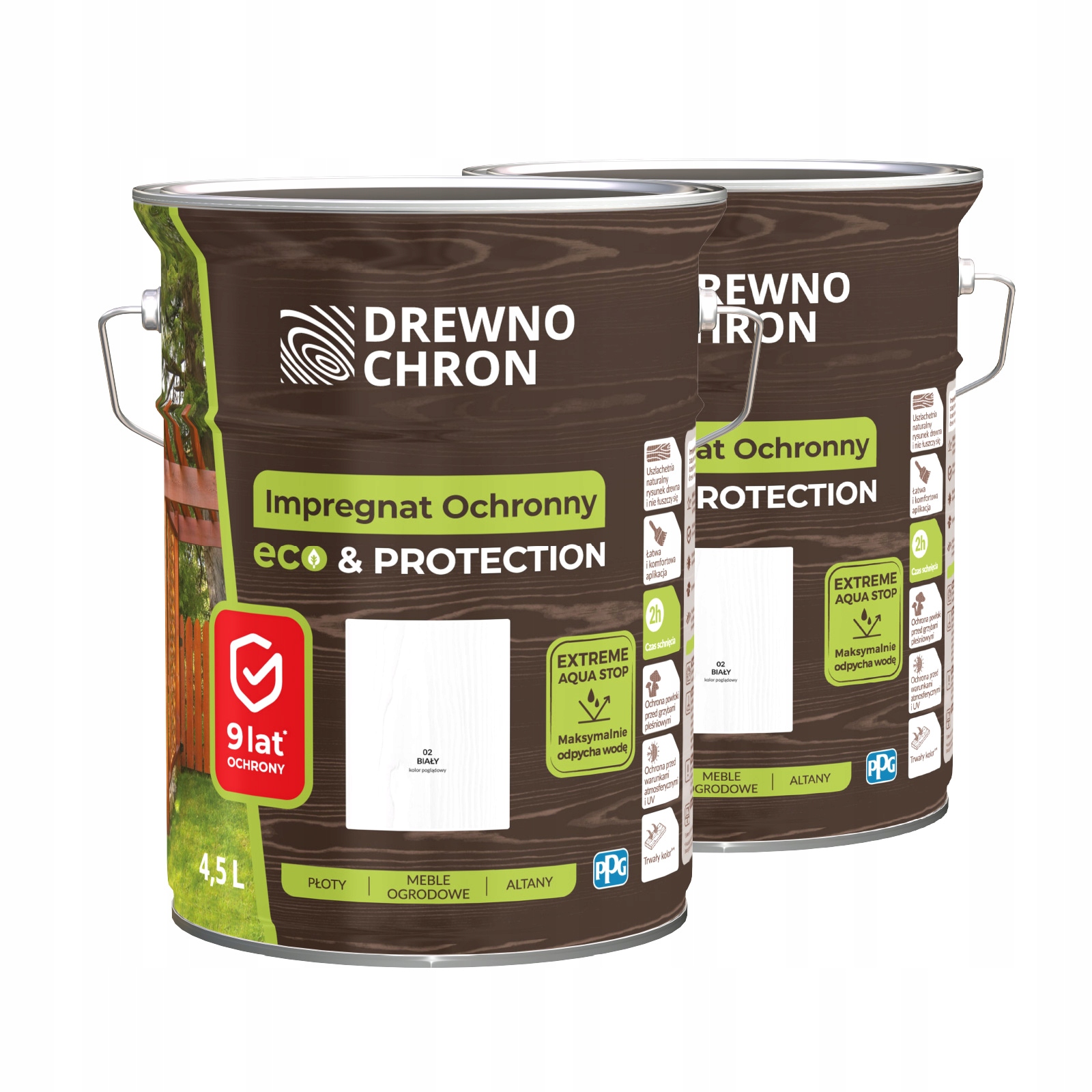 Prostriedok na ochranu dreva Impregnácia Eco&Protect biela 4,5l