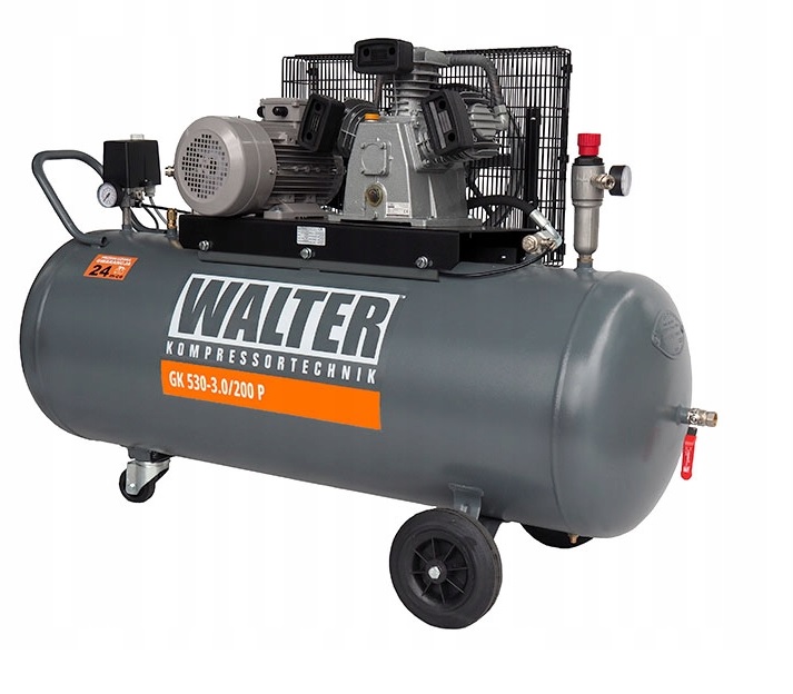Olejový kompresor Walter GK530/200 200 l 10 bar + kompresorový olej Walter WKTT 1 l