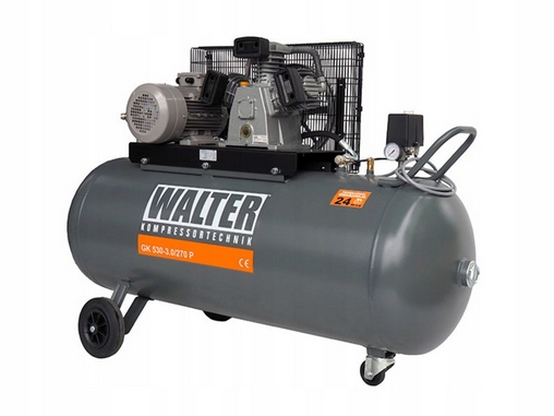 Olejový kompresor Walter GK530-3.0/270 270 l 10 bar + kompresorový olej Walter WKTT 1 l