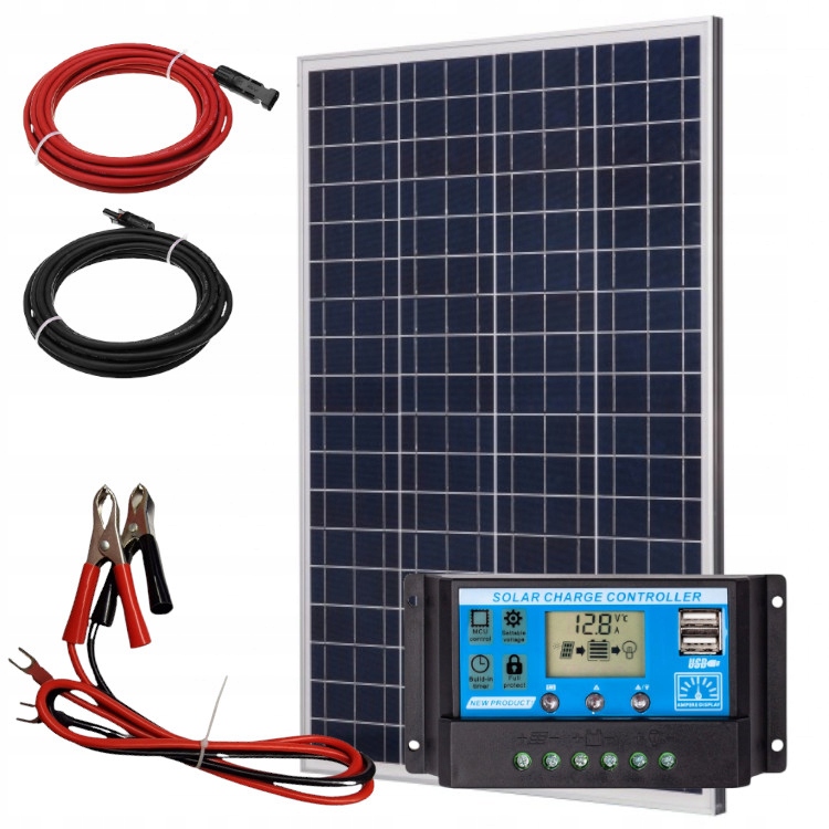 SOLÁRNY PANEL SOLÁRNA BATÉRIA 100W 12V REGULÁTOR