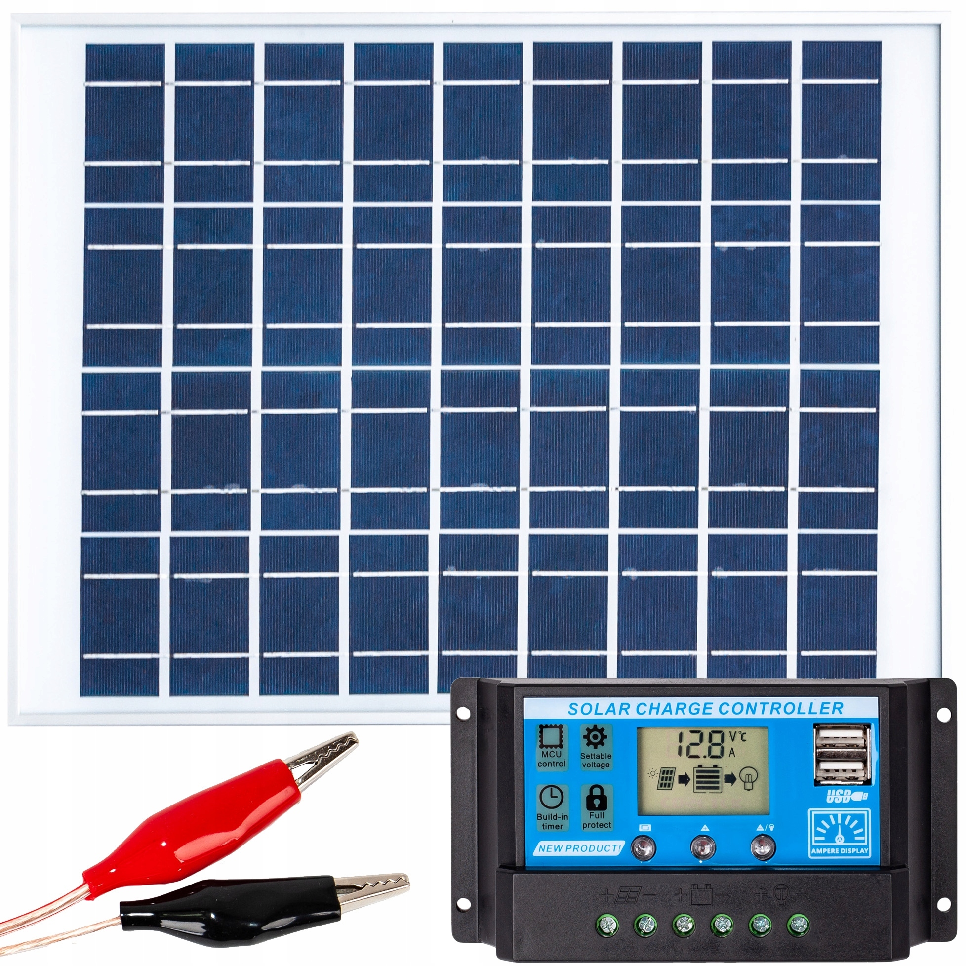 SOLÁRNY PANEL SOLÁRNA BATÉRIA 20W 12V REGULÁTOR