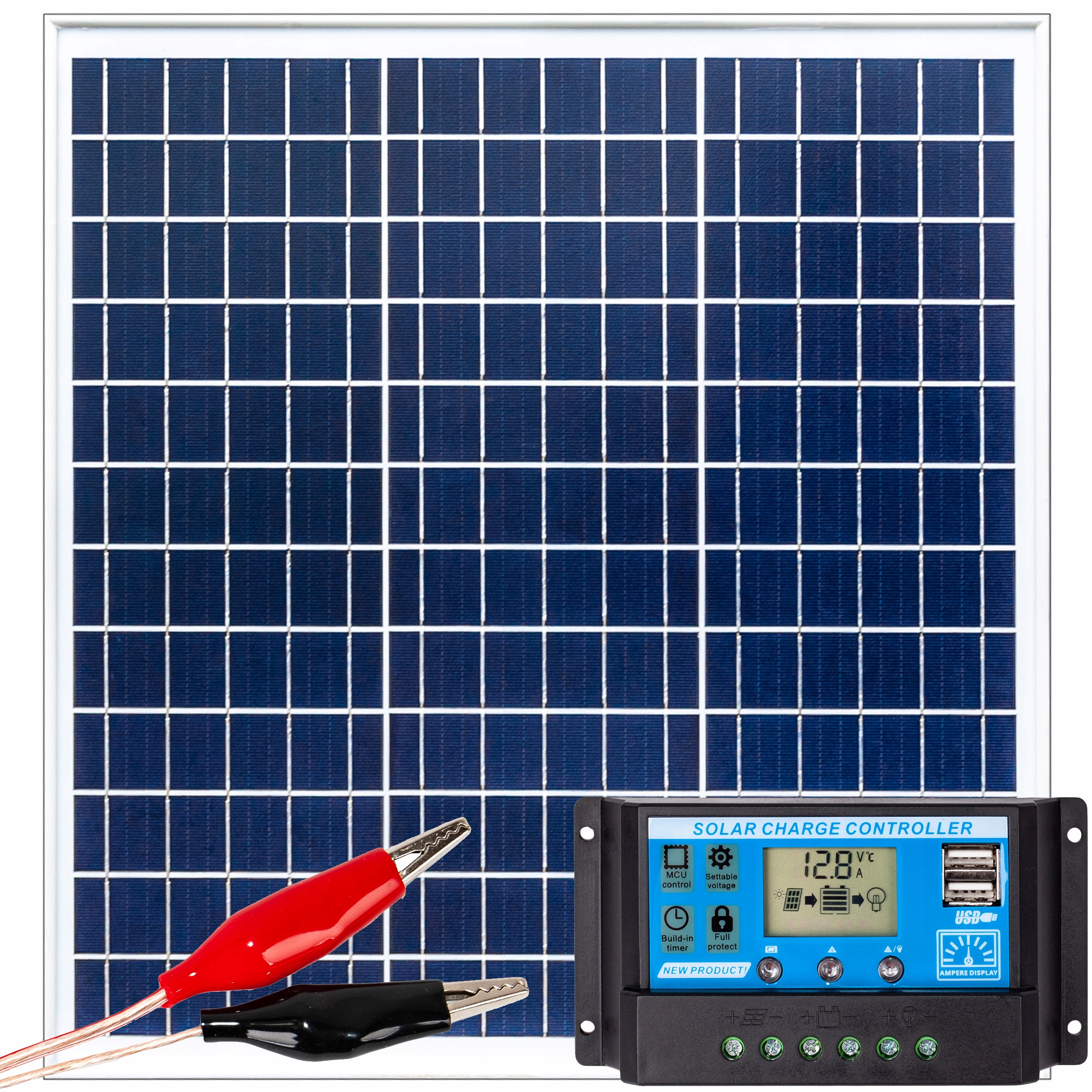 SOLÁRNY PANEL SOLAR BATÉRIA 40W 12V REGULÁTOR