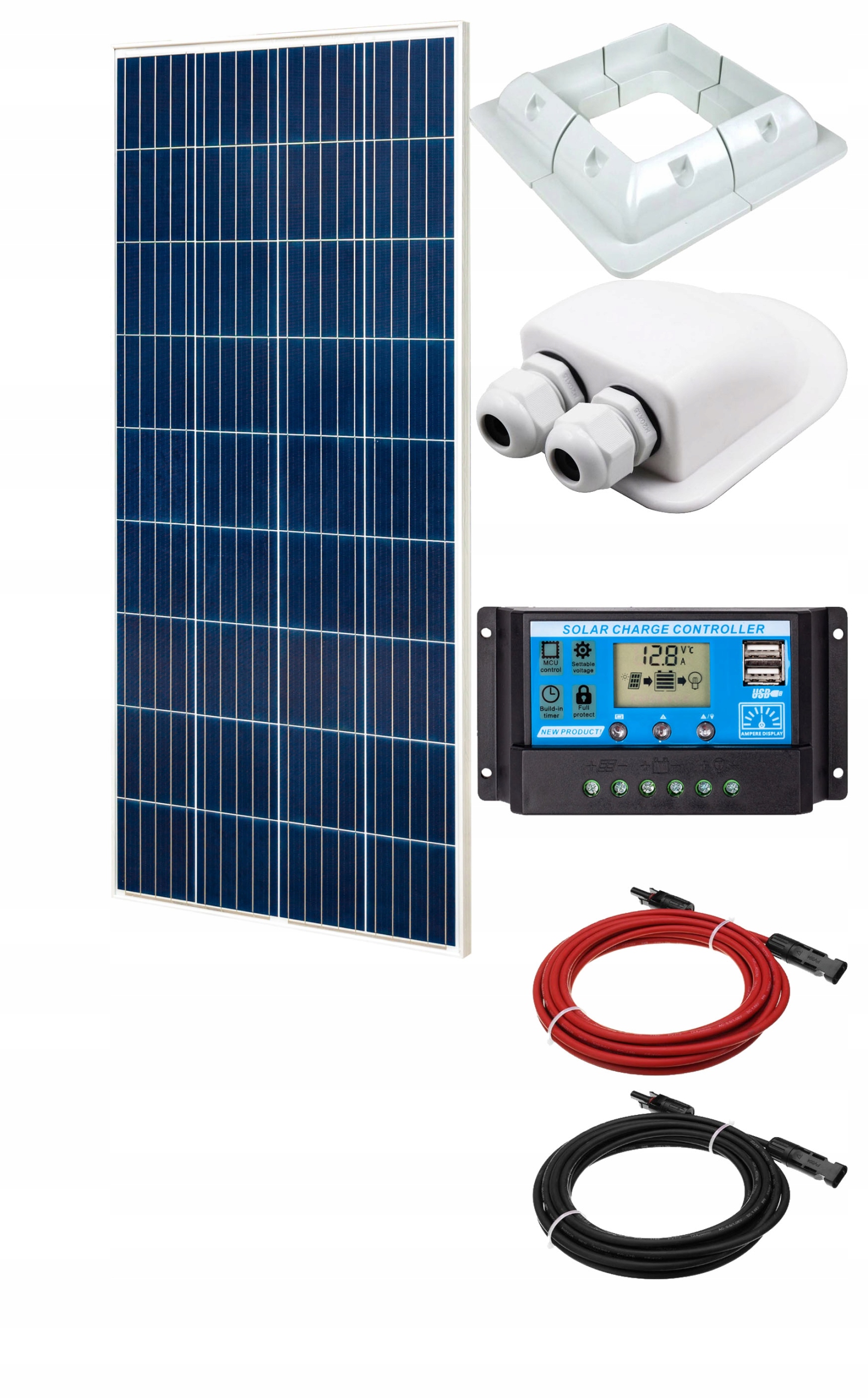 SOLÁRNY PANEL 180W REGULÁTOR 12V USB MC4