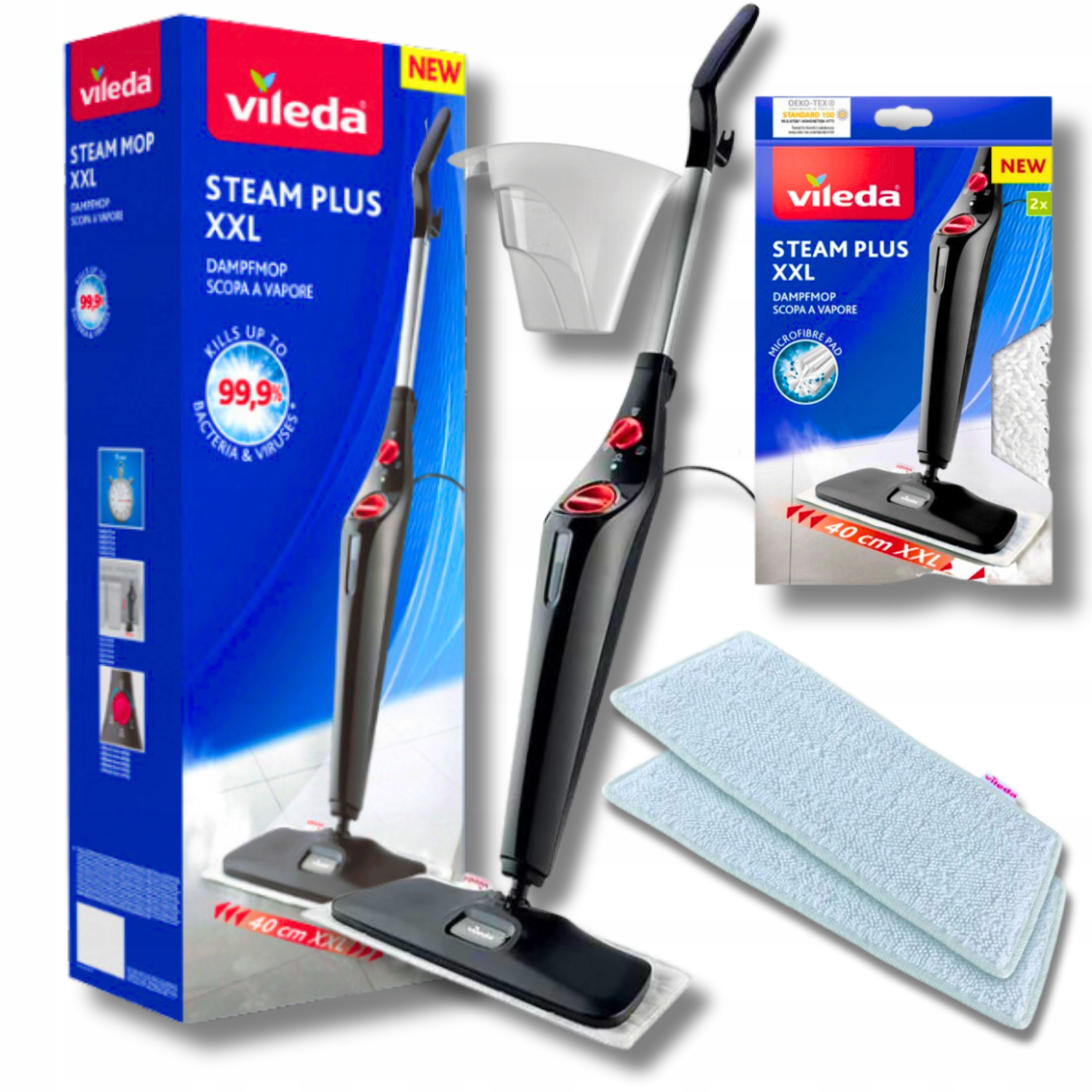 ELEKTRICKÁ ŠTARTOVACIA SADA VILEDA STEAM PLUS XXL PARNÝ MOP