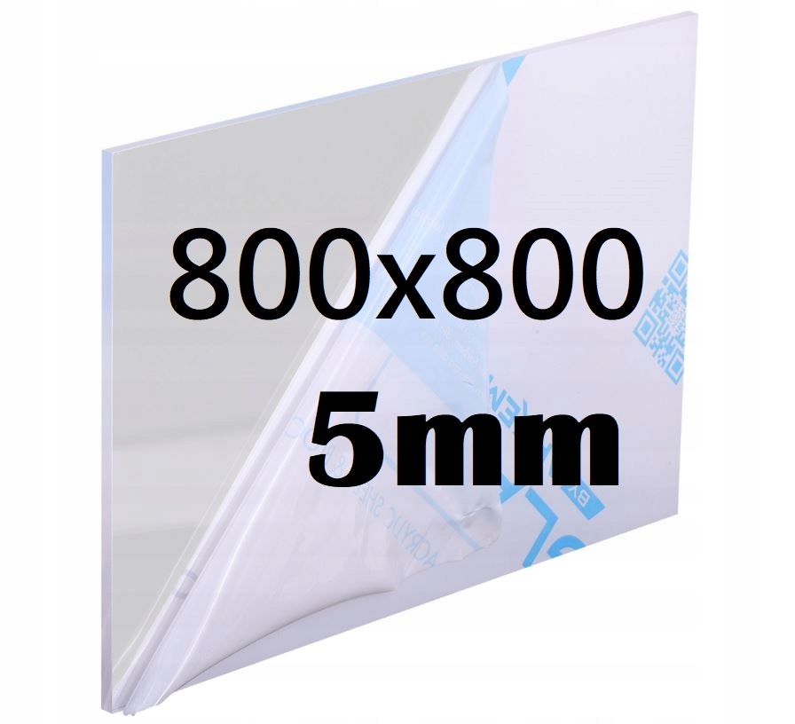 Bezfarebná PLEXI doska rezaná na rozmery 800x800x5mm