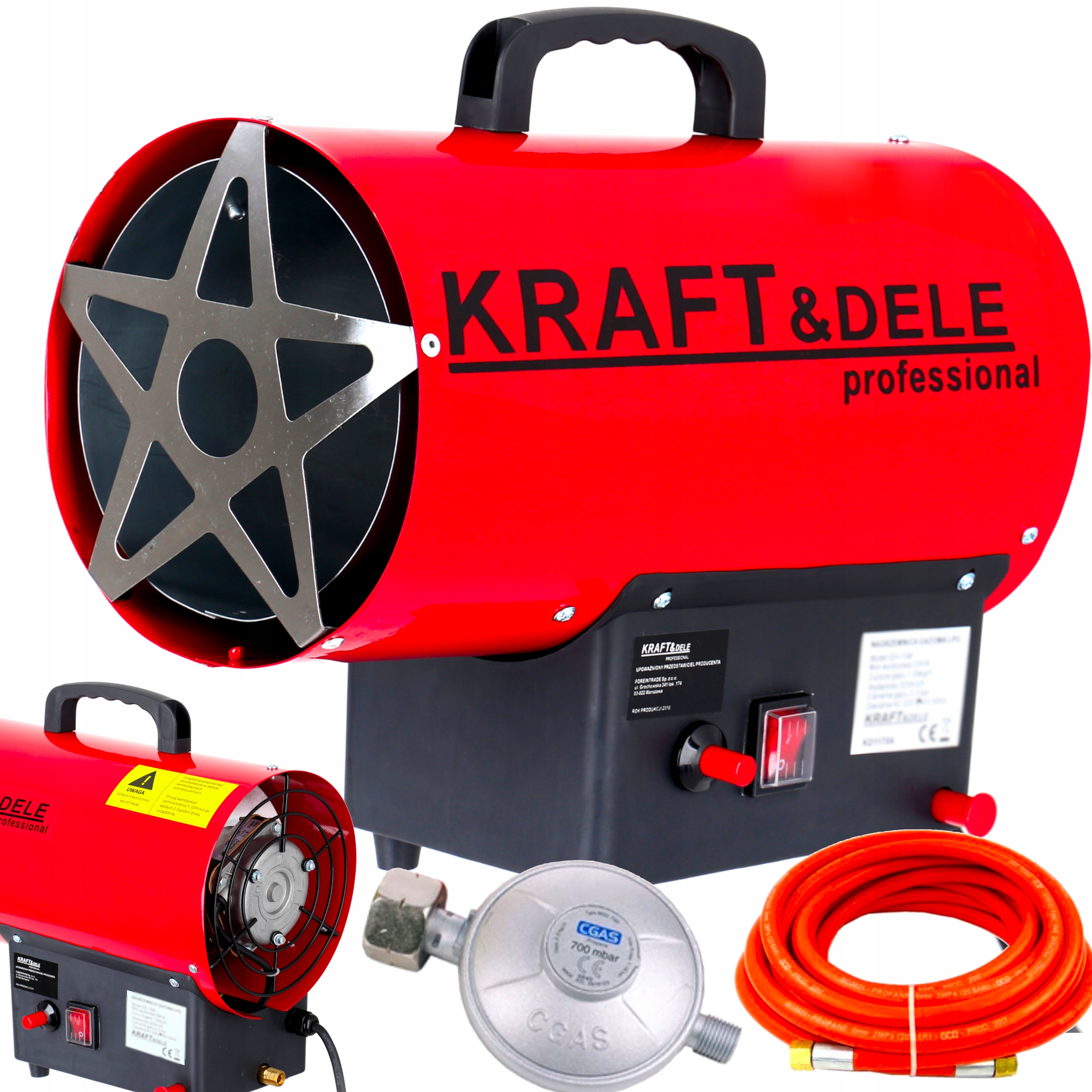 Plynový ohrievač Kraft&Dele 20 kW + Záhradné rukavice, 1 pár