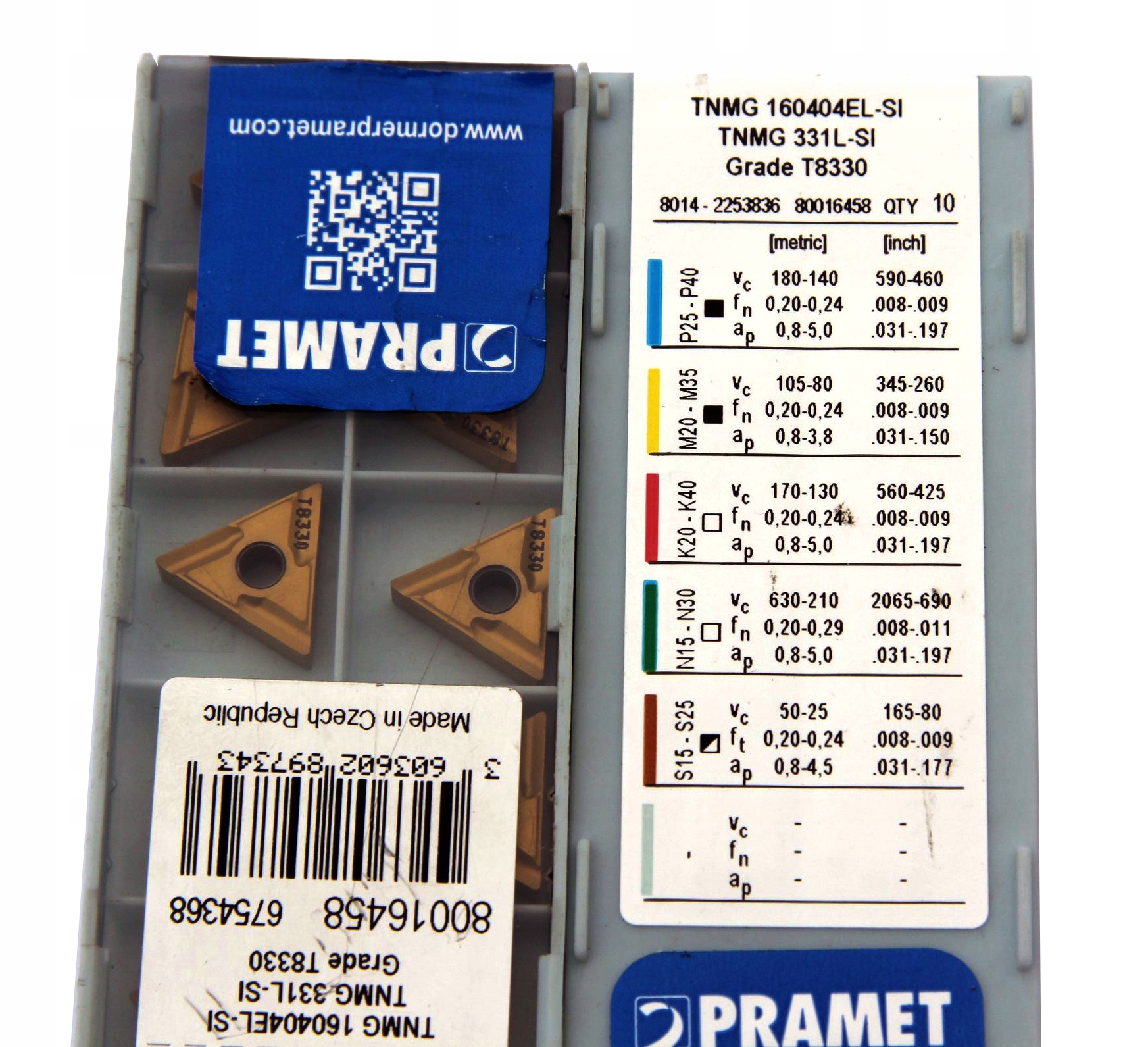 PRAMET INDEXOVATEĽNÁ VLOŽKA TNMG 160404 EL