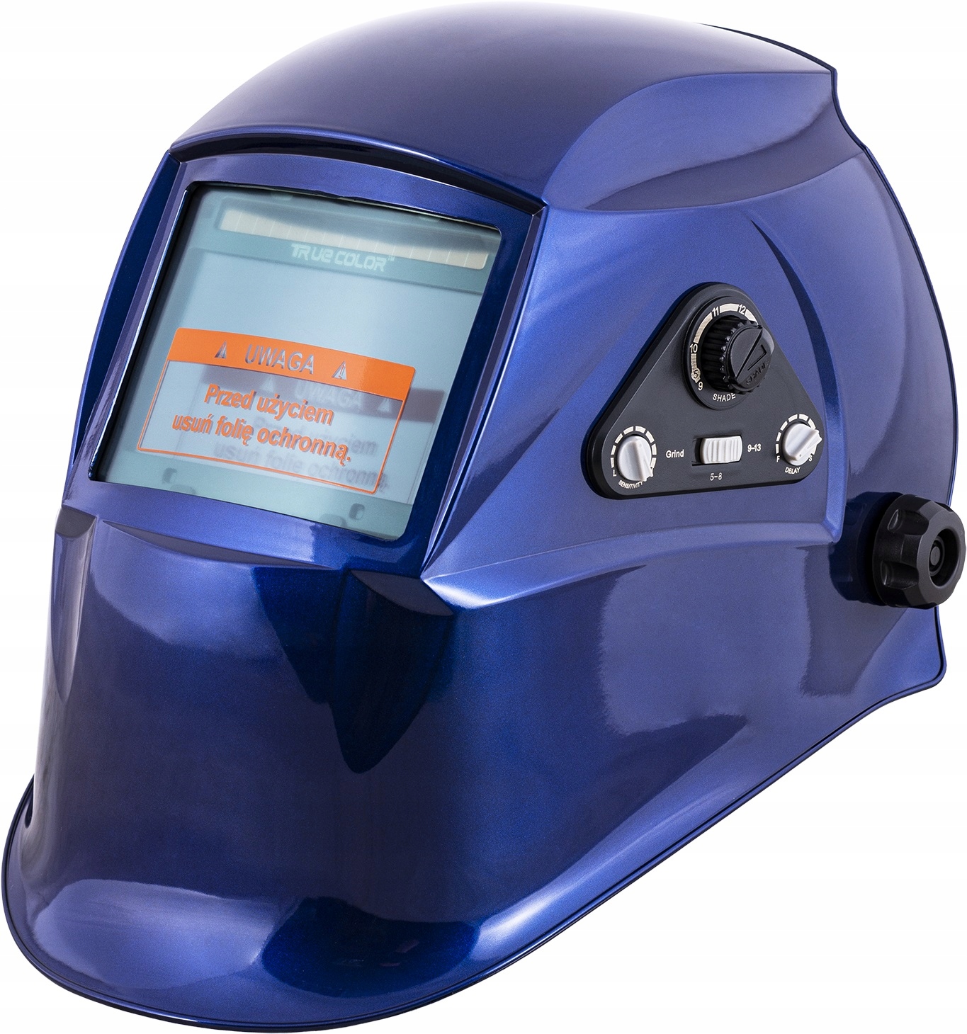Automatický štít na tvár TRUE COLOR BLUE METAL