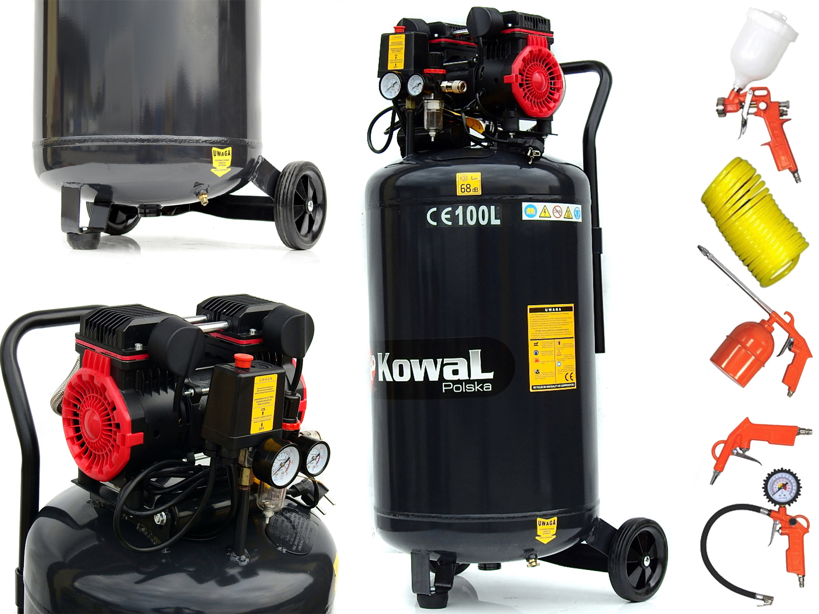 Bezolejový kompresor Kowal Polska K25+KIT 100 l 8 bar