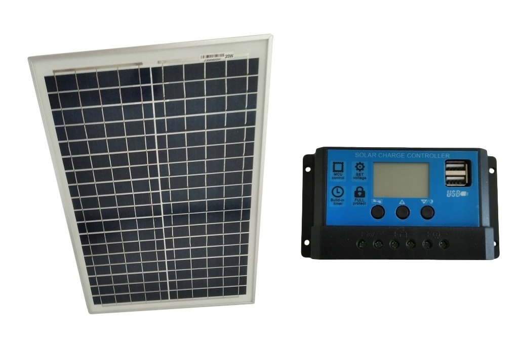 Solárny panel Solárna batéria 20W 12V regulátor