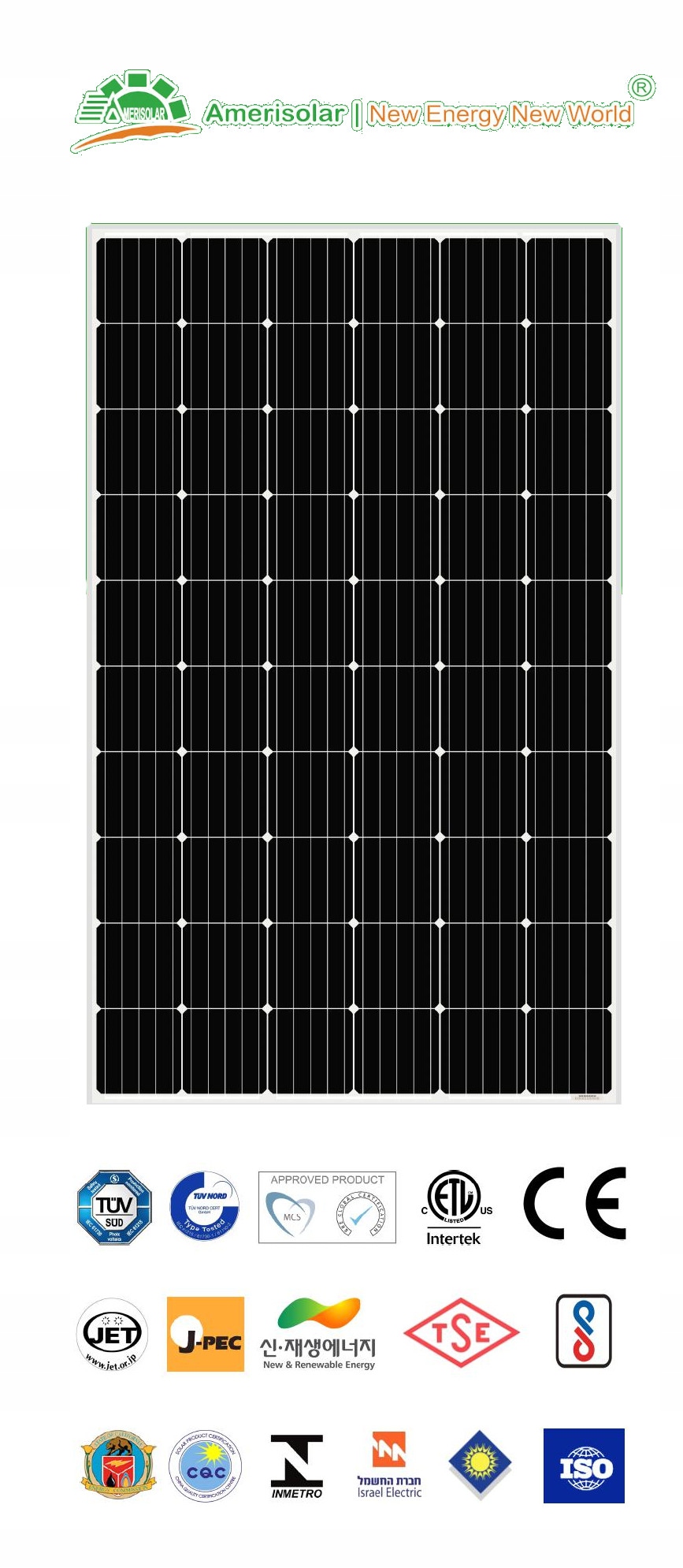 320 W mono amerisolar solárne panely 10 kwp