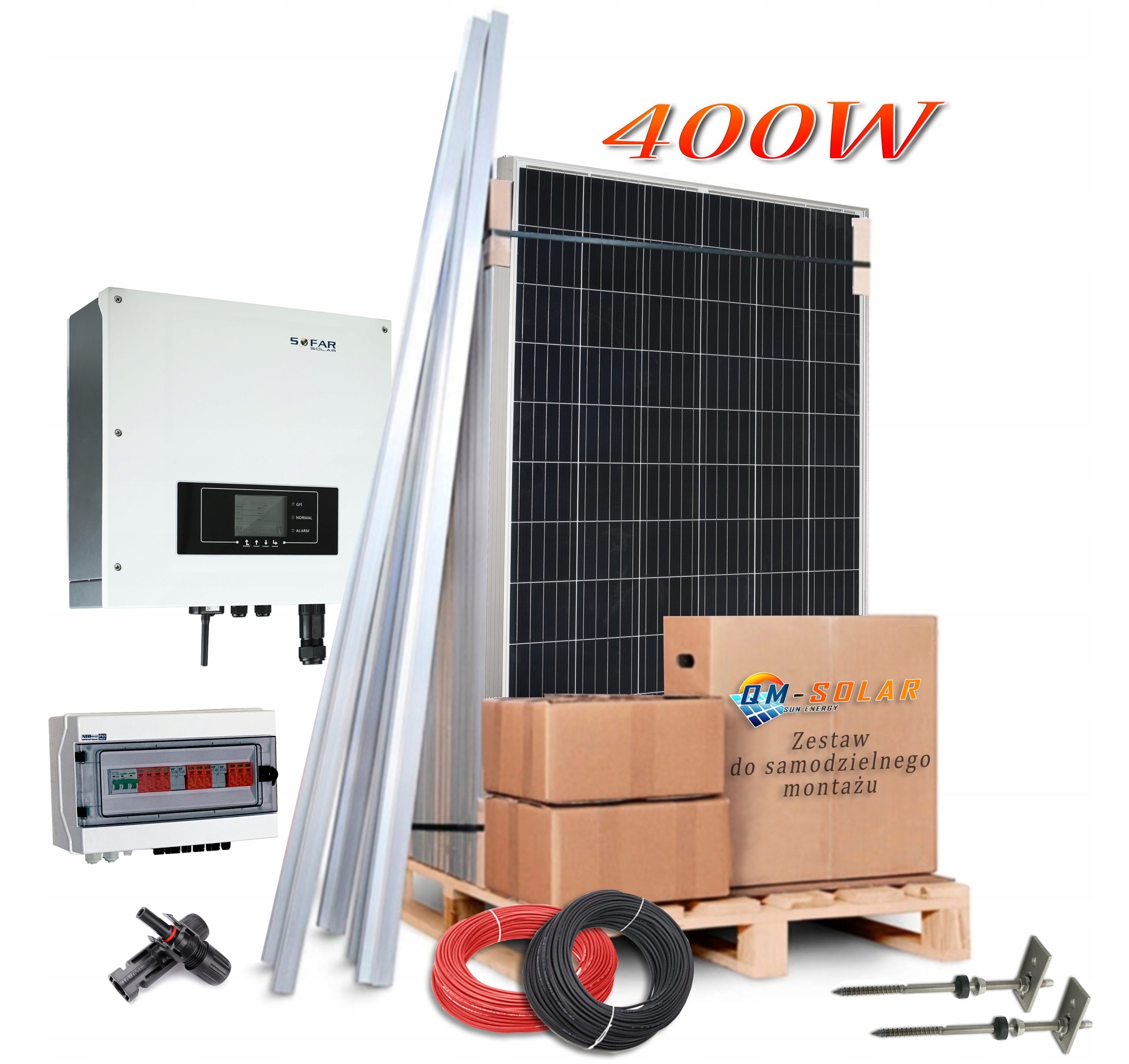 400W montážna sada pre fotovoltaické panely - 10kW