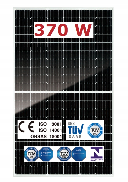 Solárne panely, FV moduly, 370W polovičný rez