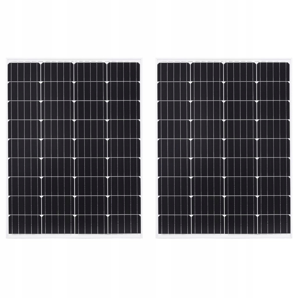 Solárne panely, 2 ks, 100 W, hliník a sklo
