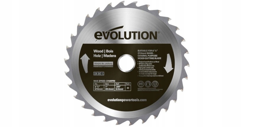 Píla Evolution Widia na rezanie dreva 210 mm t = 30