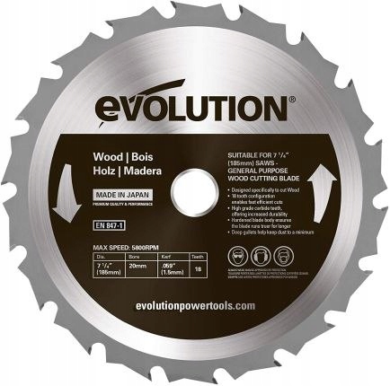 Pílový kotúč TCT na rezanie dreva Evolution 185 mm