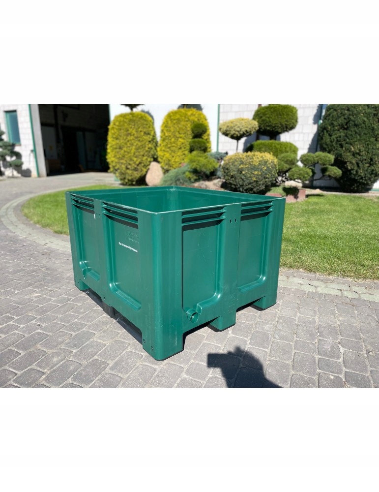 Celoplastový paletový box, 3 koľajnice, 120x100