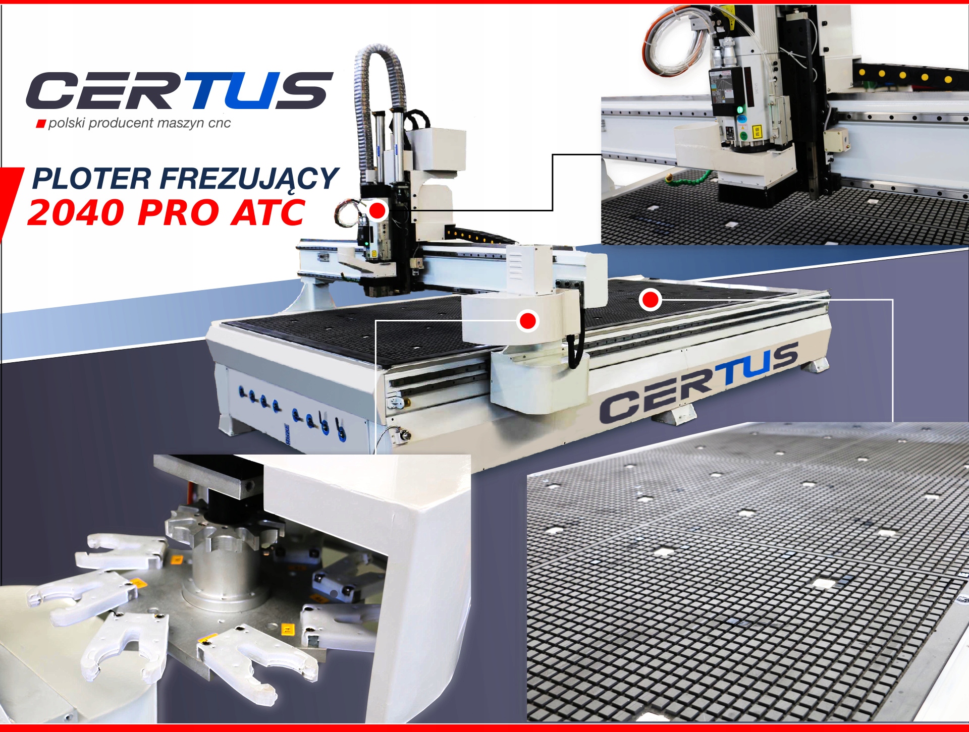 CNC frézovací plotter Frézka 2040 2X4m CERTUS