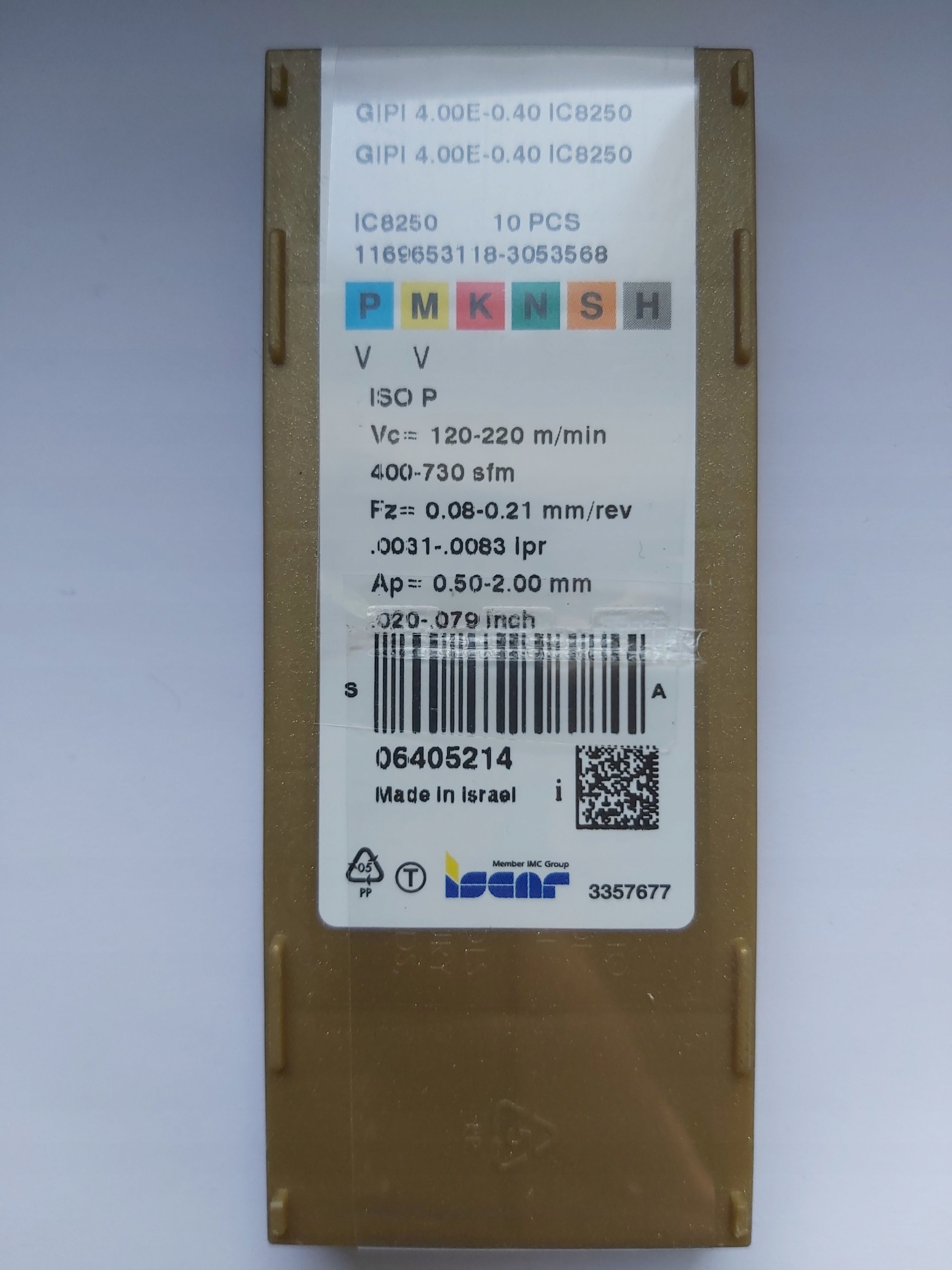 Doska GIPI 4,00E-0,40 IC8250 ISCAR