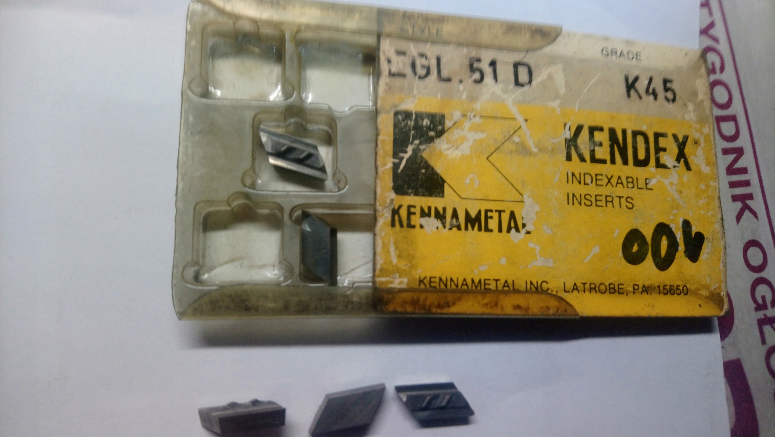 Dlaždice KENNAMETAL - EGL. 51D K45