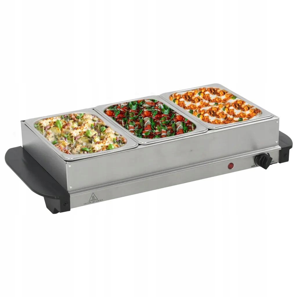 Bain-marie z nehrdzavejúcej ocele 3 x 1,5 L